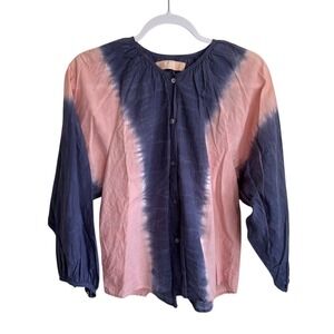 Cali Dreaming Women's Cotton Boho‎ Hippie Relaxed Travel Tie Dye Blouse Size XS